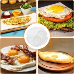 Microwave Omelet Dish, Special Microwave Omelette Cooker, Egg Poacher, Microwave Omelette Maker, Microwave Omelette Maker For Fried Egg Omelets Poached Eggs (White) -Kitchen Appliances Store 71418955 4