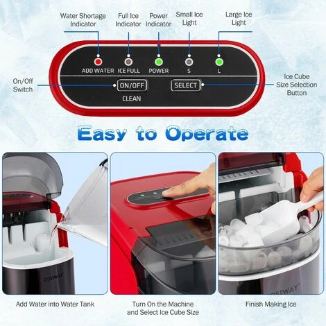 12KG/24H Portable Ice Maker Countertop Ice Maker Machine Self-Cleaning Function 4 12KG/24H Portable Ice Maker Countertop Ice Maker Machine Self-Cleaning Function - Image 4