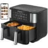ULTENIC K20 - Dual Air Fryer - 3.8L*2 Air Fryer With Double - Independent Cooking & Sync Finish - Online Recipes - Digital Display With 6 Presets - 2850W