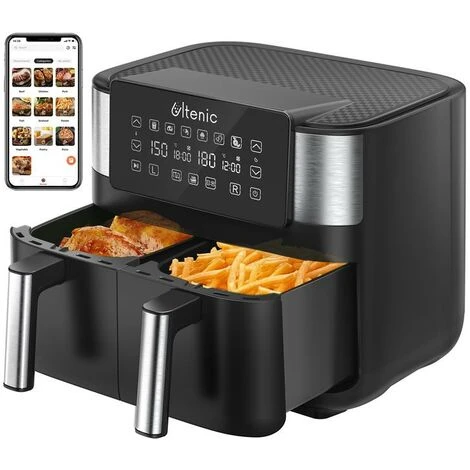 ULTENIC K20 - Dual Air Fryer - 3.8L*2 Air Fryer With Double - Independent Cooking & Sync Finish - Online Recipes - Digital Display With 6 Presets - 2850W 1 ULTENIC K20 - Dual Air Fryer - 3.8L*2 Air Fryer With Double - Independent Cooking & Sync Finish - Online Recipes - Digital Display With 6 Presets - 2850W