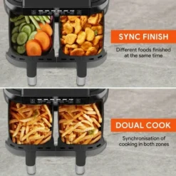 ULTENIC K20 - Dual Air Fryer - 3.8L*2 Air Fryer With Double - Independent Cooking & Sync Finish - Online Recipes - Digital Display With 6 Presets - 2850W 8 ULTENIC K20 - Dual Air Fryer - 3.8L*2 Air Fryer With Double - Independent Cooking & Sync Finish - Online Recipes - Digital Display With 6 Presets - 2850W -Kitchen Appliances Store 72235127 4