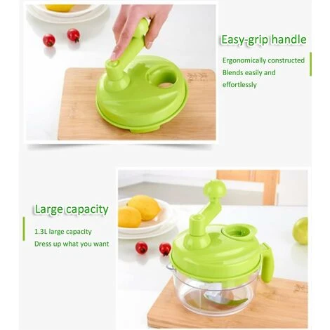 Kitchen Hand Crank Food Processor/Manual Meat Chopper/Vegetable Cutter And Chopper/Fruit Blender With Egg Separator Rotary Onion Chopper 2 Kitchen Hand Crank Food Processor/Manual Meat Chopper/Vegetable Cutter And Chopper/Fruit Blender With Egg Separator Rotary Onion Chopper - Image 2