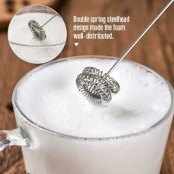 Portable Milk Frother Electric Milk Frother With Stainless Steel Whisk For Whipping Coffee/latte/cappuccino -Kitchen Appliances Store 72502536 3