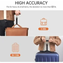 Electronic Luggage Scale, Portable Weight Scale, Digital Luggage Scale, Max 50kg/110lb(LB,g,oz,kg) Electronic Scale/Tare Function/Travel/Shopping/Post Office/Household/Outdoor Use (Black) -Kitchen Appliances Store 72504739 3