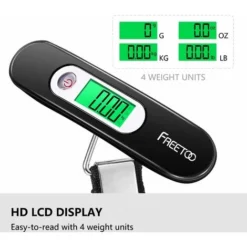 Electronic Luggage Scale, Portable Weight Scale, Digital Luggage Scale, Max 50kg/110lb(LB,g,oz,kg) Electronic Scale/Tare Function/Travel/Shopping/Post Office/Household/Outdoor Use (Black) -Kitchen Appliances Store 72504739 5