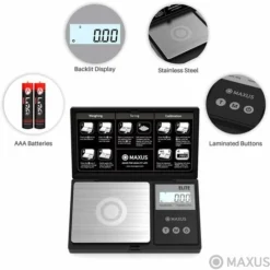 Precision Pocket Scale 200gx 0.01g, MAXUS Elite Digital Gram Scale Small Herb Scale Mini Food Scale Oz/Grain Scale Portable Travel Stainless Steel Backlit LCD -Kitchen Appliances Store 72505428 5