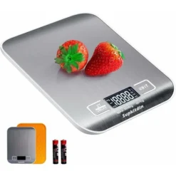 Electronic Kitchen Scales, Digital Kitchen Scales For Baking And Baking, Tare Function, Battery Indicator, Backlit LCD Display, Silver