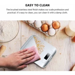 Electronic Kitchen Scales, Digital Kitchen Scales For Baking And Baking, Tare Function, Battery Indicator, Backlit LCD Display, Silver -Kitchen Appliances Store 72505592 3