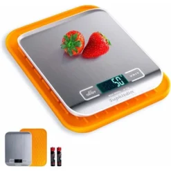 Electronic Kitchen Scales, Digital Kitchen Scales For Baking And Baking, Tare Function, Battery Indicator, Backlit LCD Display, Silver -Kitchen Appliances Store 72505592 5