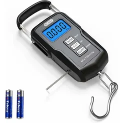 Electronic Fish Scale, PS01 Electronic Scale, Digital Fish Post Hanging Hook Scale With Tape Measure With Backlit LCD Display, 2 AAA Batteries Included