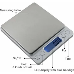 Precision Scale 3000g/0.1g Kitchen Scale/Pocket Scale/Jewelry Scale High Precision Electronic Scale Backlit LCD Display Tare And PCS Function With 2 Pans -Kitchen Appliances Store 72505903 3