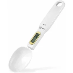 Spoon Scales Measuring Spoons Portable Electronic Scales Kitchen Scales LCD Display Mini Digital Scales 500g/0.1g Kitchen Essentials (White)