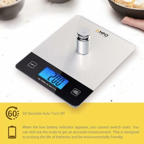 Professional Digital Kitchen Scale - High Accuracy Digital Scale With Large LCD Display And Tare, Functionality For Kitchen, Christmas Holiday, Herbs, Coffee 3 Professional Digital Kitchen Scale - High Accuracy Digital Scale With Large LCD Display And Tare, Functionality For Kitchen, Christmas Holiday, Herbs, Coffee - Image 3