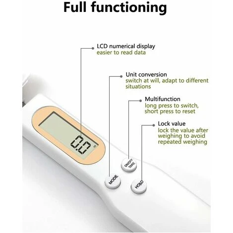 Spoon Scale Measuring Spoon Portable Electronic Scale Kitchen Scale LCD Display Mini Digital Scale 500g/0.1g Kitchen Essentials (Black) 4 Spoon Scale Measuring Spoon Portable Electronic Scale Kitchen Scale LCD Display Mini Digital Scale 500g/0.1g Kitchen Essentials (Black) - Image 4