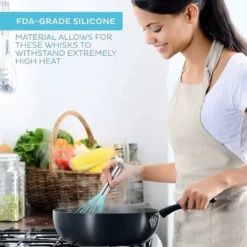 Set Of 3 Silicone Whisk, Kitchen Whisk, Whisk, Egg Mixer, Whisk And Mixer, Milk Whisk, Manual Silicone Whisk (A) -Kitchen Appliances Store 72507123 3