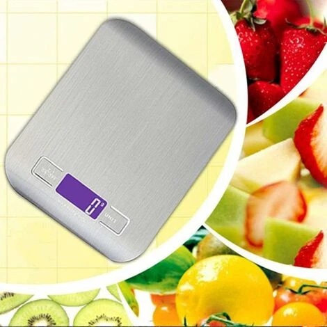 LCD Display Digital Kitchen Scale Stainless Steel 5kg/11lbs Multifunctional Food Scale Kitchen Weight Silver Color 2 LCD Display Digital Kitchen Scale Stainless Steel 5kg/11lbs Multifunctional Food Scale Kitchen Weight Silver Color - Image 2