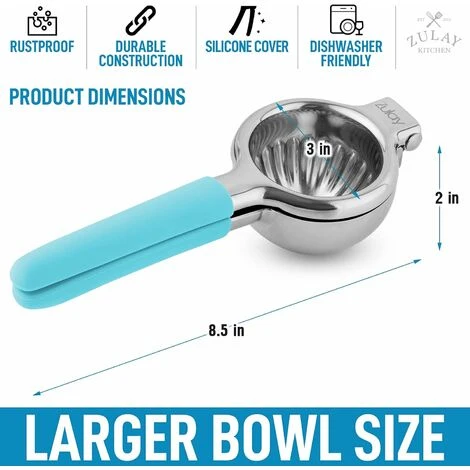 Stainless Steel Lemon Squeezer With High Quality Heavy Duty Metal Squeezer Bowl And Food Grade Silicone Handle Large Manual Citrus Squeezer And Lime Squeezer 3 Stainless Steel Lemon Squeezer With High Quality Heavy Duty Metal Squeezer Bowl And Food Grade Silicone Handle Large Manual Citrus Squeezer And Lime Squeezer - Image 3