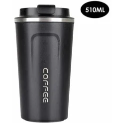 MUFF Stainless Steel Coffee Cup Leakproof Insulated Thermal Cup Car Portable Travel Coffee Mug,Black L