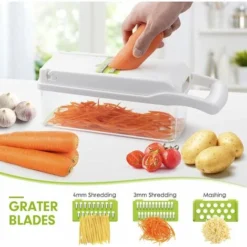 Vegetable Mincer, Vegetable Cutter, Meat Mincer, Professional Meat Mincer, Vegetable Mincer, Vegetable Mincer And Vegetable Cutter, Garlic Mincer Kitchen Mandolin With Container -Kitchen Appliances Store 72583675 3
