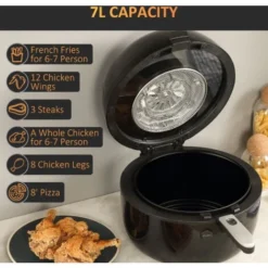 HOMCOM 7L Digital Air Fryer W/ Dehydrate 7 Presets, Rapid Air Circulation 1500W -Kitchen Appliances Store 73336551 4