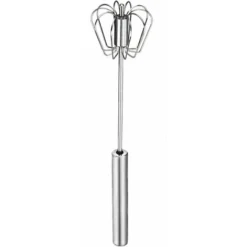 Semi-automatic Whisk, Kitchen Hand Whisk, Stainless Steel Egg Beater, Milk Frother, Rotary Mixer For Whisking, Beating And Stirring