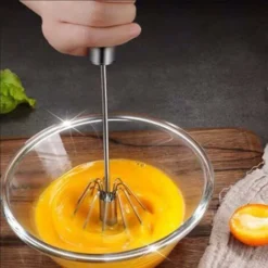 Semi-automatic Whisk, Kitchen Hand Whisk, Stainless Steel Egg Beater, Milk Frother, Rotary Mixer For Whisking, Beating And Stirring -Kitchen Appliances Store 74922746 3