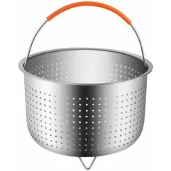 Steamer Basket,304 Stainless Steel Vegetable Steamer Basket, Steamer Rice Cooker Basket Pressure Cooker Steamer Basket With Silicone Covered Handle For Cooking Vegetables And Foods