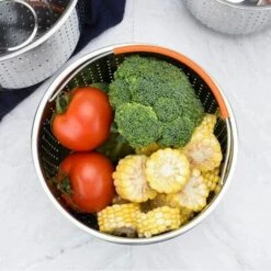 Steamer Basket,304 Stainless Steel Vegetable Steamer Basket, Steamer Rice Cooker Basket Pressure Cooker Steamer Basket With Silicone Covered Handle For Cooking Vegetables And Foods -Kitchen Appliances Store 75024563 5