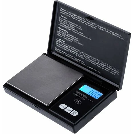Digital Pocket Scale 1000g X 0.1g, Kitchen Scale, Jewelry Scales Mini Electronic Pocket Scale-Black 1 Digital Pocket Scale 1000g X 0.1g, Kitchen Scale, Jewelry Scales Mini Electronic Pocket Scale-Black