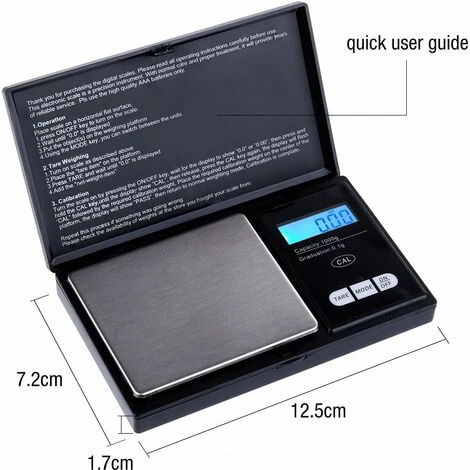 Digital Pocket Scale 1000g X 0.1g, Kitchen Scale, Jewelry Scales Mini Electronic Pocket Scale-Black 2 Digital Pocket Scale 1000g X 0.1g, Kitchen Scale, Jewelry Scales Mini Electronic Pocket Scale-Black - Image 2