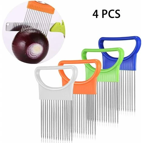 Slicer Onion Holder Assistant Food Slicer Fork Onion Holder Knife Stainless Steel Meat Needle Cutter Tomato Fruit Vegetable With Non-Slip Handle 4 Pieces 2 Slicer Onion Holder Assistant Food Slicer Fork Onion Holder Knife Stainless Steel Meat Needle Cutter Tomato Fruit Vegetable With Non-Slip Handle 4 Pieces - Image 2