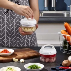 Mini Manual Garlic Chopper Mini Chopper Vegetable Chopper Portable Chopper Chopper Meat Cutting Machine For Garlic Ginger Onion Food -Kitchen Appliances Store 75328675 3