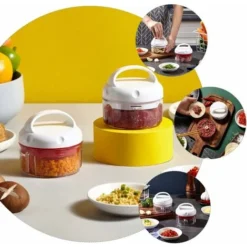 Mini Manual Garlic Chopper Mini Chopper Vegetable Chopper Portable Chopper Chopper Meat Cutting Machine For Garlic Ginger Onion Food -Kitchen Appliances Store 75328675 4