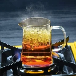 1 Piece Clear Square Bottom Teapot With Clear Glass Infuser, Household Borosilicate Infuser, Perfect For Tea And Coffee (950ml) -Kitchen Appliances Store 76892947 5