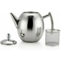 1000ml/34oz Teapot Kettle, Stainless Steel Tea Pot Filter Coffee Maker (Silver) -Kitchen Appliances Store 76892997 4