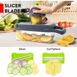 Vegetable Cutter - Cube Cutter - Vegetable Slicer - Suitable For Cubes, Sticks, Slices, Bars Etc. - 14 In 1 Multifunctional Cutter - Onion Chopper - Salad Cutter - Mandolin Cucumber Slicer 9 Vegetable Cutter - Cube Cutter - Vegetable Slicer - Suitable For Cubes, Sticks, Slices, Bars Etc. - 14 In 1 Multifunctional Cutter - Onion Chopper - Salad Cutter - Mandolin Cucumber Slicer -Kitchen Appliances Store 77174039 5
