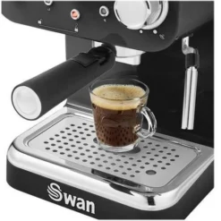 Swan Espresso Coffee Machine, Retro Pump, Black, ESE Pods Or Ground - SK22110BN -Kitchen Appliances Store 77196602 3