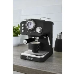 Swan Espresso Coffee Machine, Retro Pump, Black, ESE Pods Or Ground - SK22110BN -Kitchen Appliances Store 77196602 4