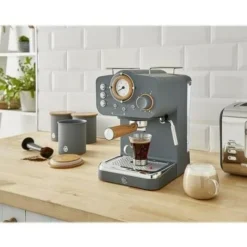Swan Espresso Coffee Machine, Nordic Grey, ESE Pods Or Ground - SK22110BN -Kitchen Appliances Store 77196603 3