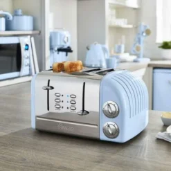 Swan 4 Slice Toaster Blue 1950s Retro-Style 6 Setting With Crumb Tray ST34020BLN -Kitchen Appliances Store 77196974 5
