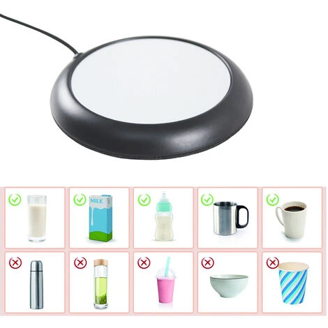 USB Coffee Mug Warmer, Wood Grain Cup Warmer Beverage Mug Heat Mat Water Milk Warmer Plate Black 3 USB Coffee Mug Warmer, Wood Grain Cup Warmer Beverage Mug Heat Mat Water Milk Warmer Plate Black - Image 3