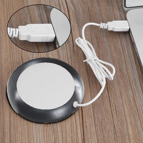 USB Coffee Mug Warmer, Wood Grain Cup Warmer Beverage Mug Heat Mat Water Milk Warmer Plate Black 4 USB Coffee Mug Warmer, Wood Grain Cup Warmer Beverage Mug Heat Mat Water Milk Warmer Plate Black - Image 4