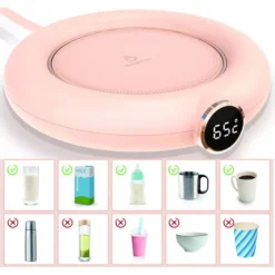 Coffee Mug Warmer For Desk Auto Shut Off USB, Electric Beverage Warmer For Coffee,Cocoa,Tea,Milk Pink -Kitchen Appliances Store 77431963 3