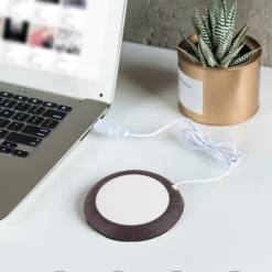 Coffee Mug Warmer For Desk Auto Shut Off USB, Electric Beverage Warmer For Coffee,Cocoa,Tea,Milk Dark Wood Texture -Kitchen Appliances Store 77431970 5