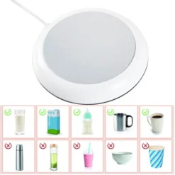 USB Coffee Mug Warmer, Wood Grain Cup Warmer Beverage Mug Heat Mat Water Milk Warmer Plate White -Kitchen Appliances Store 77431998 3