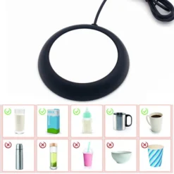 Coffee Mug Warmer For Desk Auto Shut Off USB, Electric Beverage Warmer For Coffee,Cocoa,Tea,Milk Matte Black 7 Coffee Mug Warmer For Desk Auto Shut Off USB, Electric Beverage Warmer For Coffee,Cocoa,Tea,Milk Matte Black -Kitchen Appliances Store 77432027 3