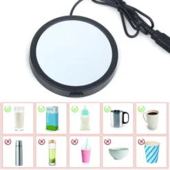 Coffee Mug Warmer For Desk Auto Shut Off USB, Electric Beverage Warmer For Coffee,Cocoa,Tea,Milk Black -Kitchen Appliances Store 77432074 3