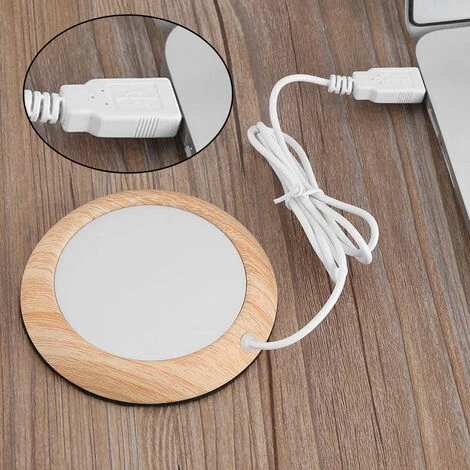 USB Coffee Mug Warmer, Wood Grain Cup Warmer Beverage Mug Heat Mat Water Milk Warmer Plate Shallow Wood Grain 4 USB Coffee Mug Warmer, Wood Grain Cup Warmer Beverage Mug Heat Mat Water Milk Warmer Plate Shallow Wood Grain - Image 4