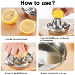 Juicer Manual Squeezer Stainless Steel 304 Robust Hand Juicer Reamer Rotation Press, Dishwasher Safe -Kitchen Appliances Store 78327260 5