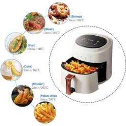 Livingandhome White Hot Air Fryer Oven With Digital Controls For Kitchen -Kitchen Appliances Store 78428692 4